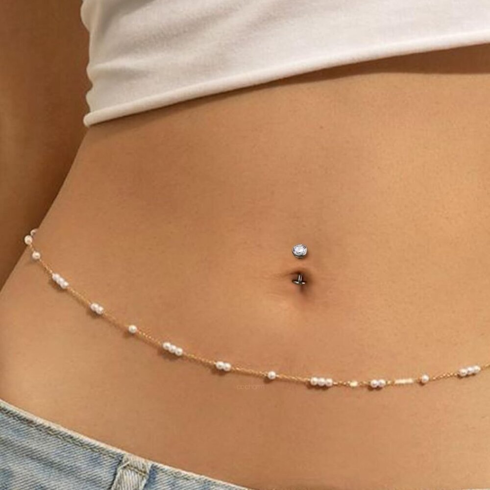 Solid Titanium Belly Button Ring 14g Internally T… - image 2